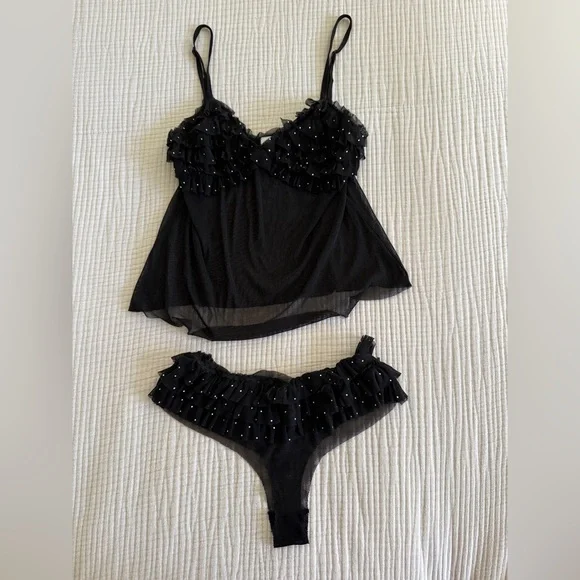 Baby Doll Ruffle Silk and Jewel Camisol - Picture 4 of 4